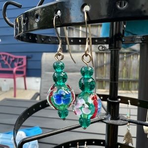Handmade glass bead earrings